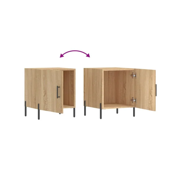 Lot de 2 Tables de Chevet Chêne Tables de Nuit 1 Porte