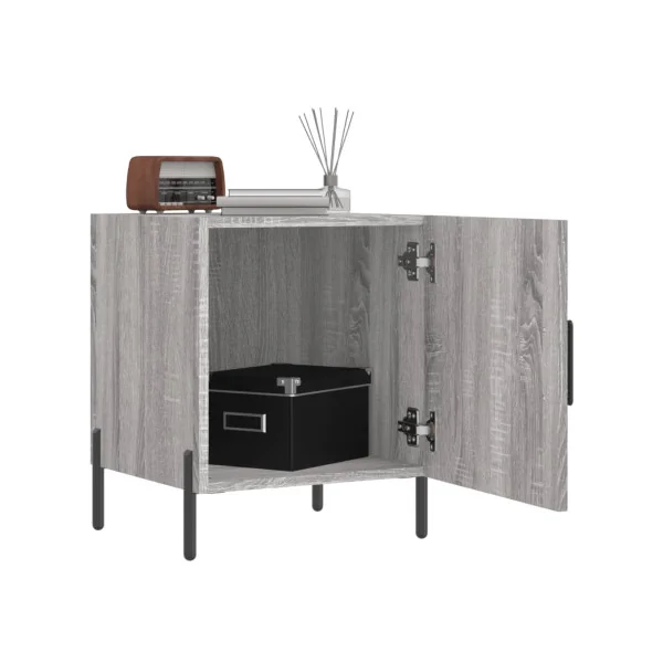 Lot de 2 Tables de Chevet Gris Tables de Nuit 1 Porte