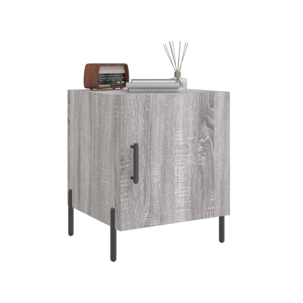 Lot de 2 Tables de Chevet Gris Tables de Nuit 1 Porte