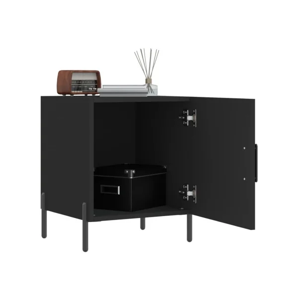 Lot de 2 Tables de Chevet Noir Tables de Nuit 1 Porte