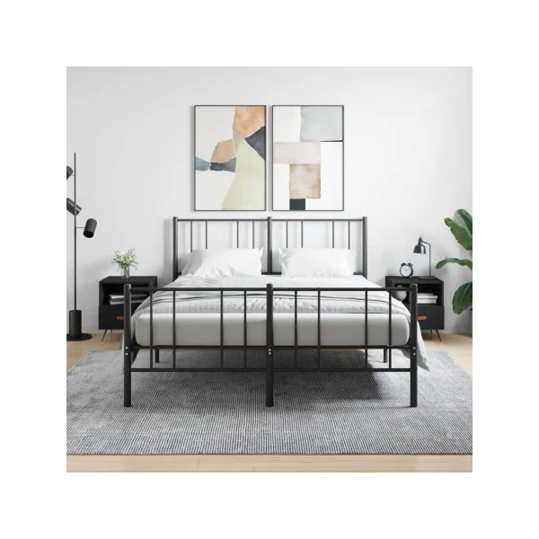 Lot de 2 Tables de Chevet Noir Tables de Nuit 1 Tiroir
