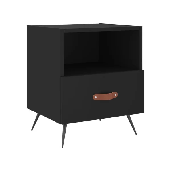 Lot de 2 Tables de Chevet Noir Tables de Nuit 1 Tiroir