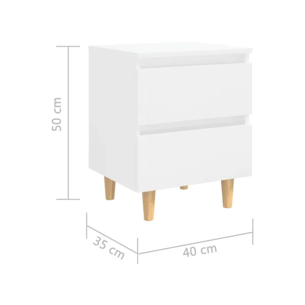 (Lot de 2) Tables de nuit scandinave blanc brillant Table chevet chambre Table de nuit moderne