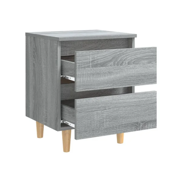 (Lot de 2) Tables de nuit scandinave gris effet bois Table chevet chambre Table de nuit moderne