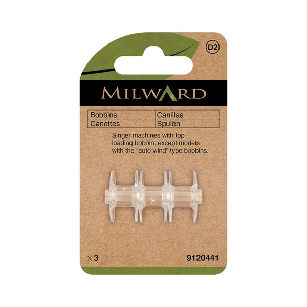 Lot de 3 Canettes Milward en plastiques pour Machines Singer - Optez pour la Fiabilité dans Vos Projets de Couture