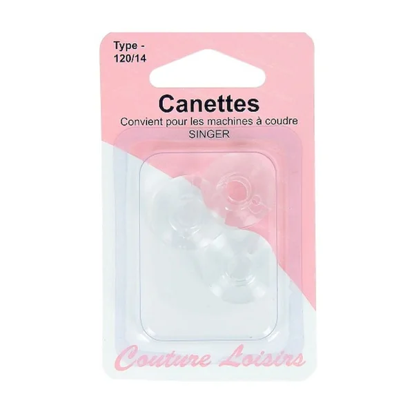 Lot de 3 Canettes plastique type Singer pour boitier horizontal - Couture Loisirs