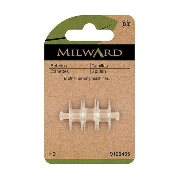 Lot de 3 Canettes plastiques Milward pour Machines Brother - Optez pour la Fiabilité dans Vos Projets de Couture