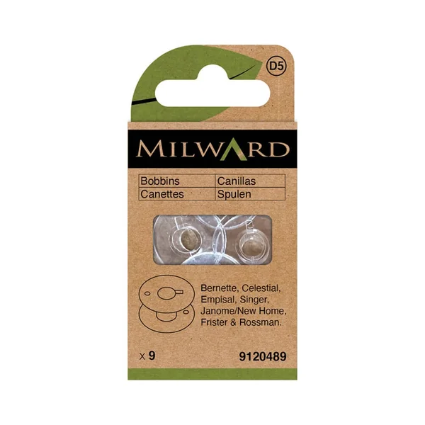 Lot de 9 Canettes plastiques Milward pour Bernette, Celestial, Empisal, Frister & Rossman, Janome/New Home et Singer