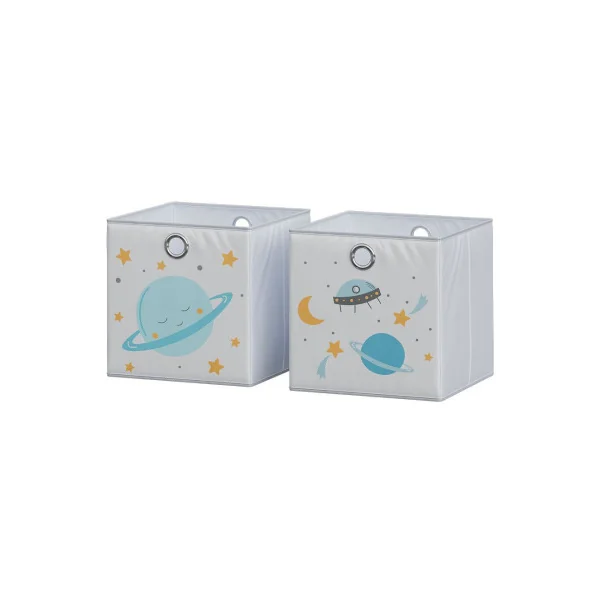 Lot de deux boites Espace Rangement Enfant Meuble Etagère