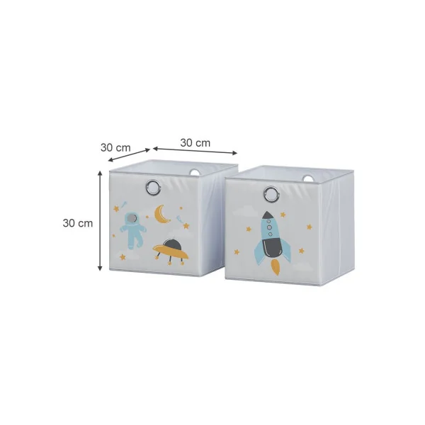 Lot de deux boites Espace Rangement Enfant Meuble Etagère