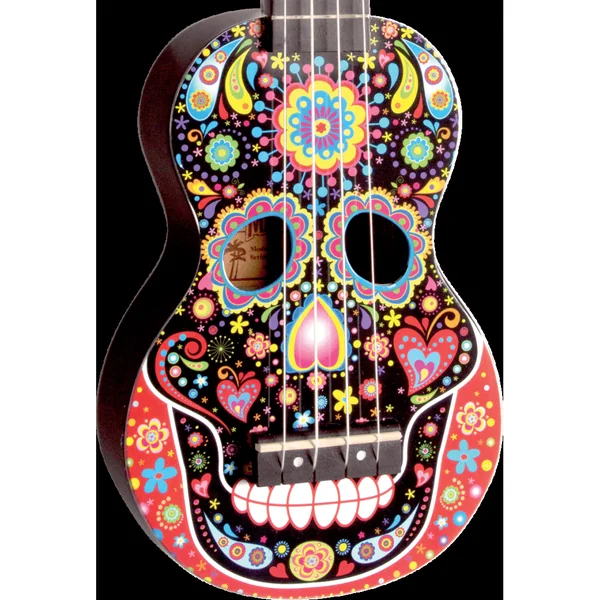 Mahalo MA1SKBK Art crâne mexicain ukulele soprano + housse