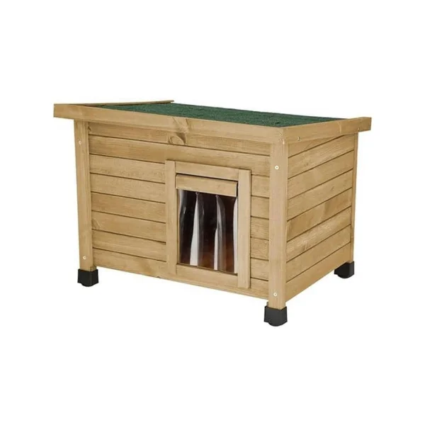 Maisonnette pour Chat avec Porte Lamelles Niche pour Chat