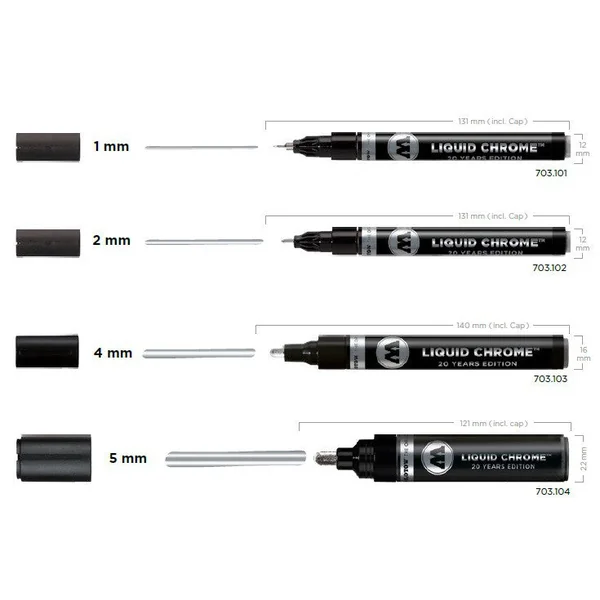 Marqueur Liquid Chrome Calligraphie 3mm Molotow