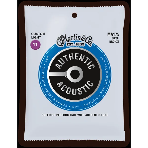 Martin MA175 Authentic Acoustic SP Cordes Acoustiques 80/20 Bronze 11/52