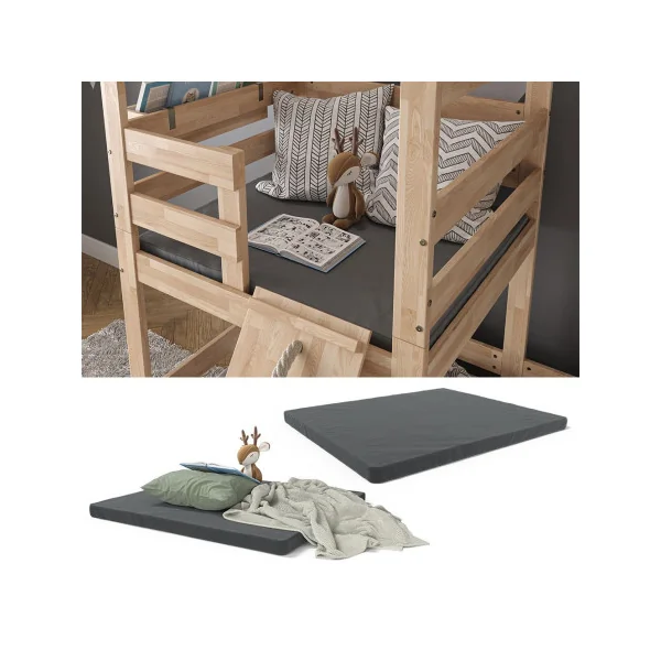 Matelas 100x90 cm gris pour enfant 5 cm matelas de jeu pour enfant