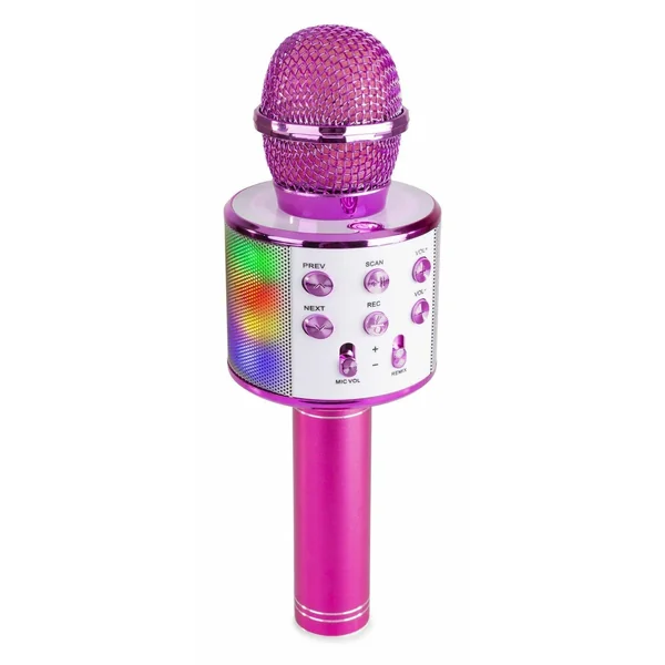 MAX KM15P - Micro Karaoké sans Fil Bluetooth Éclairage LED - Rose