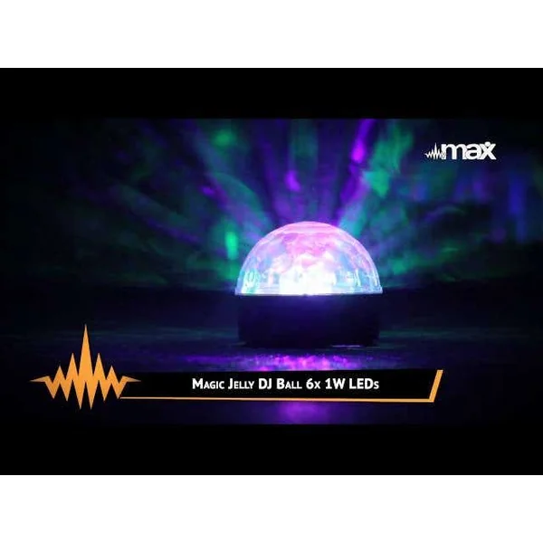Max Magic Jelly DJ Ball - 6 x 1W LEDS, 82 Faisceaux, Stroboscope