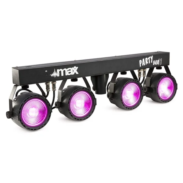 Max PARTYBAR11 - 4x PAR COB 20W, Mode DMX avec Télécommande