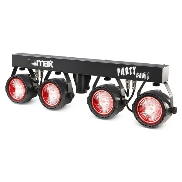 Max PARTYBAR11 - 4x PAR COB 20W, Mode DMX avec Télécommande