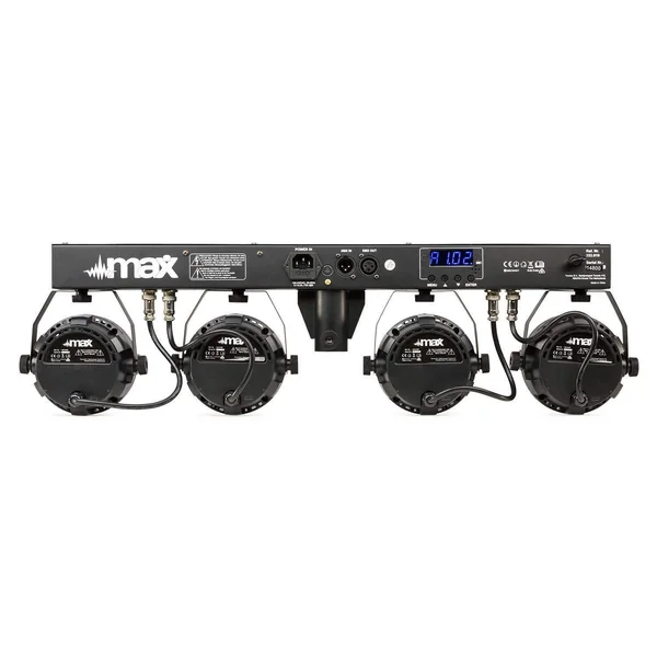 Max PARTYBAR11 - 4x PAR COB 20W, Mode DMX avec Télécommande