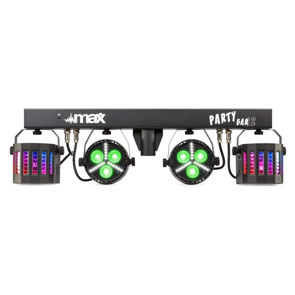 Max PARTYBAR12 - 2x PAR, 2x Derby, Mode DMX avec Télécommande