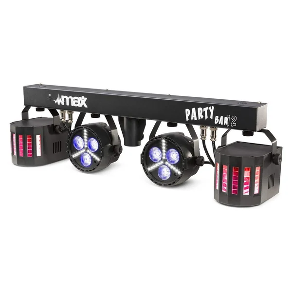 Max PARTYBAR12 - 2x PAR, 2x Derby, Mode DMX avec Télécommande