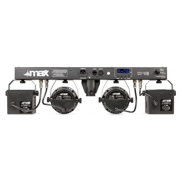 Max PARTYBAR12 - 2x PAR, 2x Derby, Mode DMX avec Télécommande