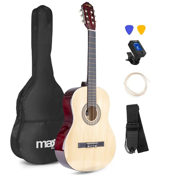 Max SoloArt - Guitare Acoustique Classique Pack Débutant - Couleur Érable