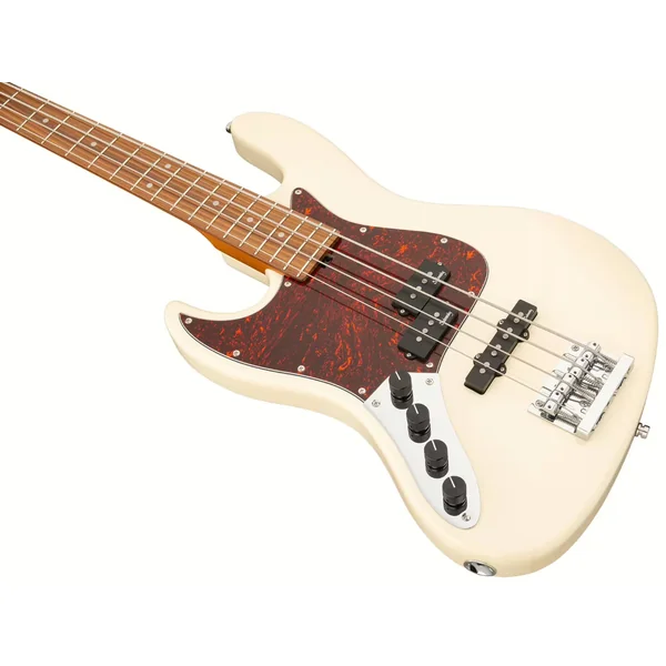 MetroExpress 21-Fret Hybrid P/J Bass 4-String LH (MOR) - solid olympic white