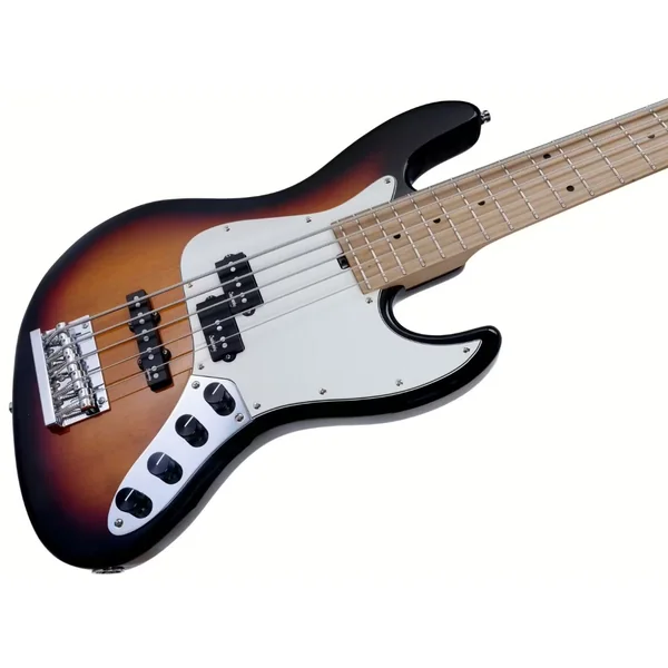MetroExpress 21-Fret Hybrid P/J Bass V2 5-String (MN) - tobacco sunburst transparent