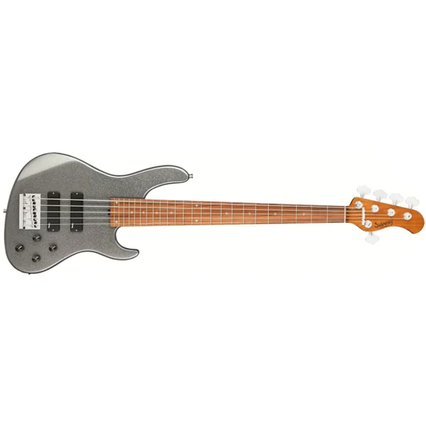 Metroexpress 24-Fret Modern Bass 5-String (MOR) - solid silver metallic