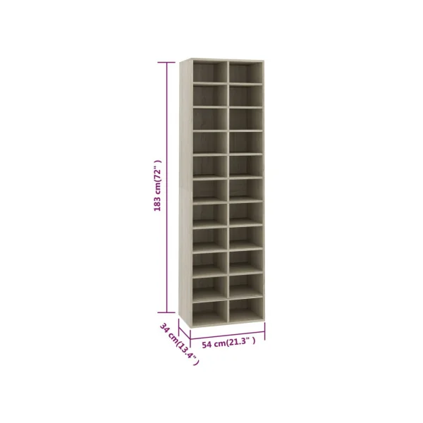 Meuble chaussure chêne Rangement vêtement Armoire chaussures