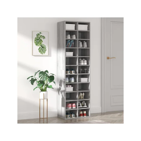 Meuble chaussure gris rangement vêtement armoire chaussures