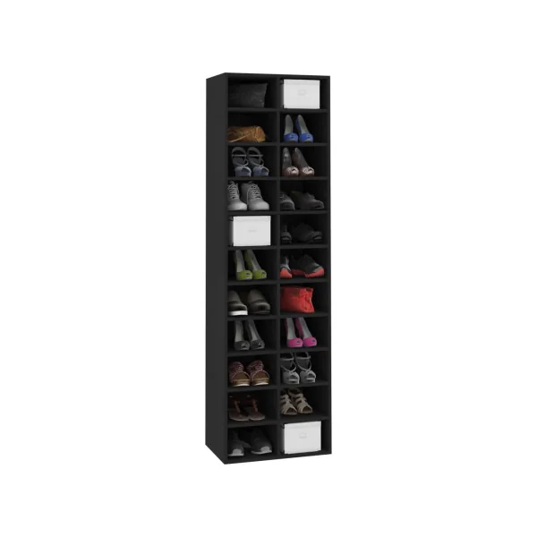 Meuble chaussure noir rangement vêtement armoire chaussures