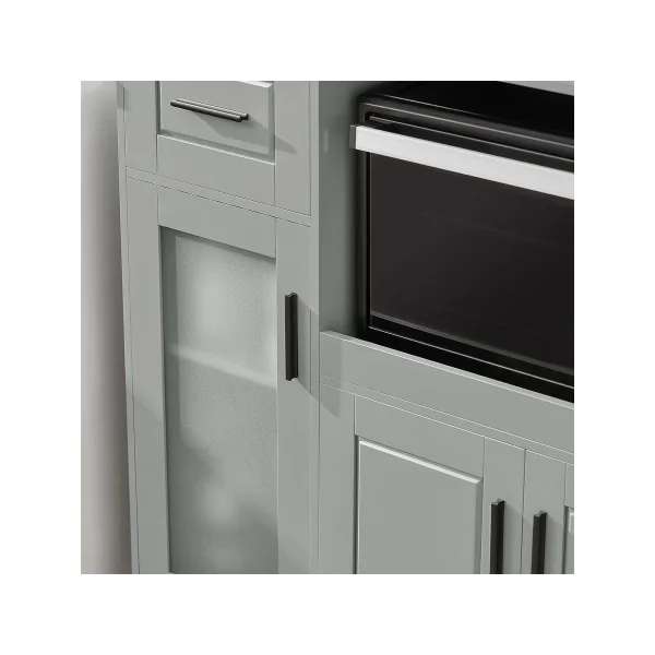 Meuble de cuisine gris Commode cuisine mobile Armoire de cuisine