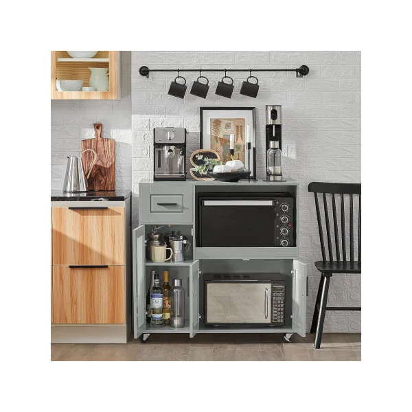 Meuble de cuisine gris Commode cuisine mobile Armoire de cuisine
