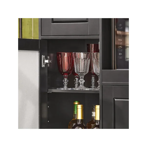 Meuble de cuisine noir Commode cuisine mobile Armoire de cuisine