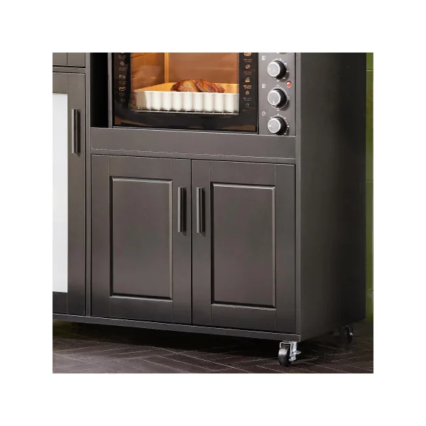 Meuble de cuisine noir Commode cuisine mobile Armoire de cuisine