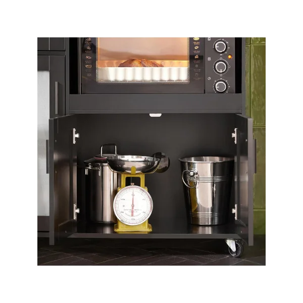 Meuble de cuisine noir Commode cuisine mobile Armoire de cuisine