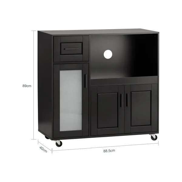Meuble de cuisine noir Commode cuisine mobile Armoire de cuisine