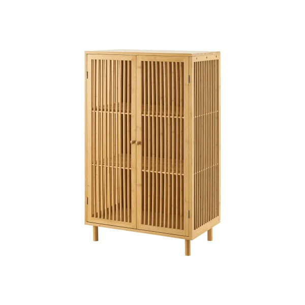 Meuble de Rangement en Bambou Armoire Basse de Salon