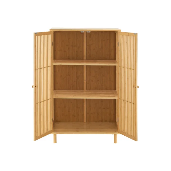 Meuble de Rangement en Bambou Armoire Basse de Salon