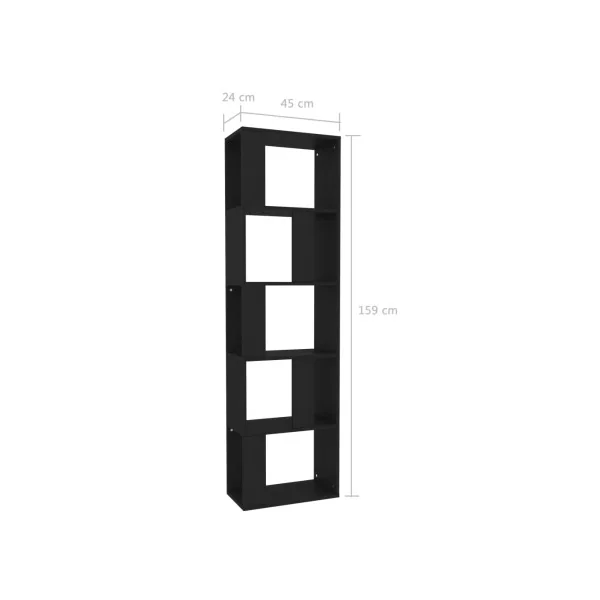 Meuble Etagères Noir Séparateur de pièce Bibliothèque moderne