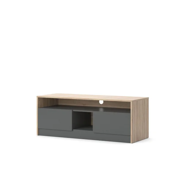 Meuble TV 120 cm chêne anthracite Meuble TV salon Meuble téléviseur Meuble télé tendance
