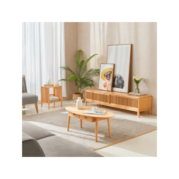 Meuble TV 140 cm bambou massif Meuble télévision bambou tendance