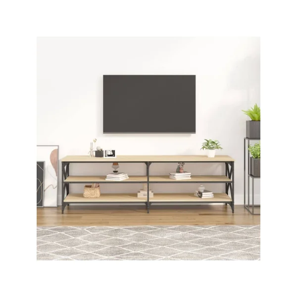 Meuble TV 160 cm Chêne Meuble Télévision Industriel