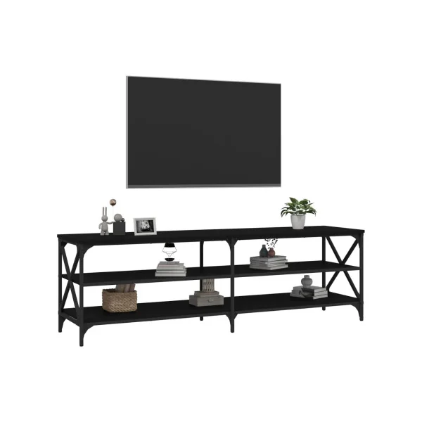 Meuble TV 160 cm Noir Meuble Télévision Industriel