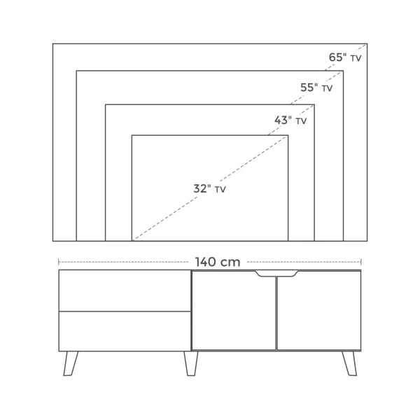 Meuble TV 2 portes 2 compartiments Meuble TV industriel