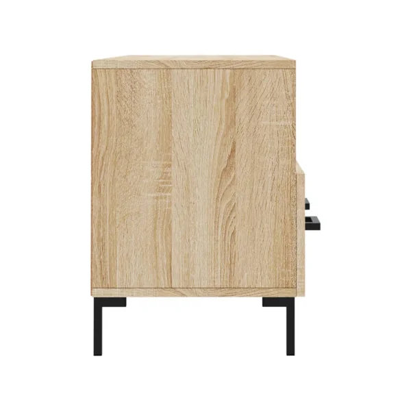 Meuble TV Chêne 102 cm 3 Tiroirs Meuble Télévision Moderne Meuble Télé Salon
