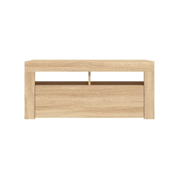 Meuble TV Chêne avec LED Meuble Télévision Moderne avec Rangement